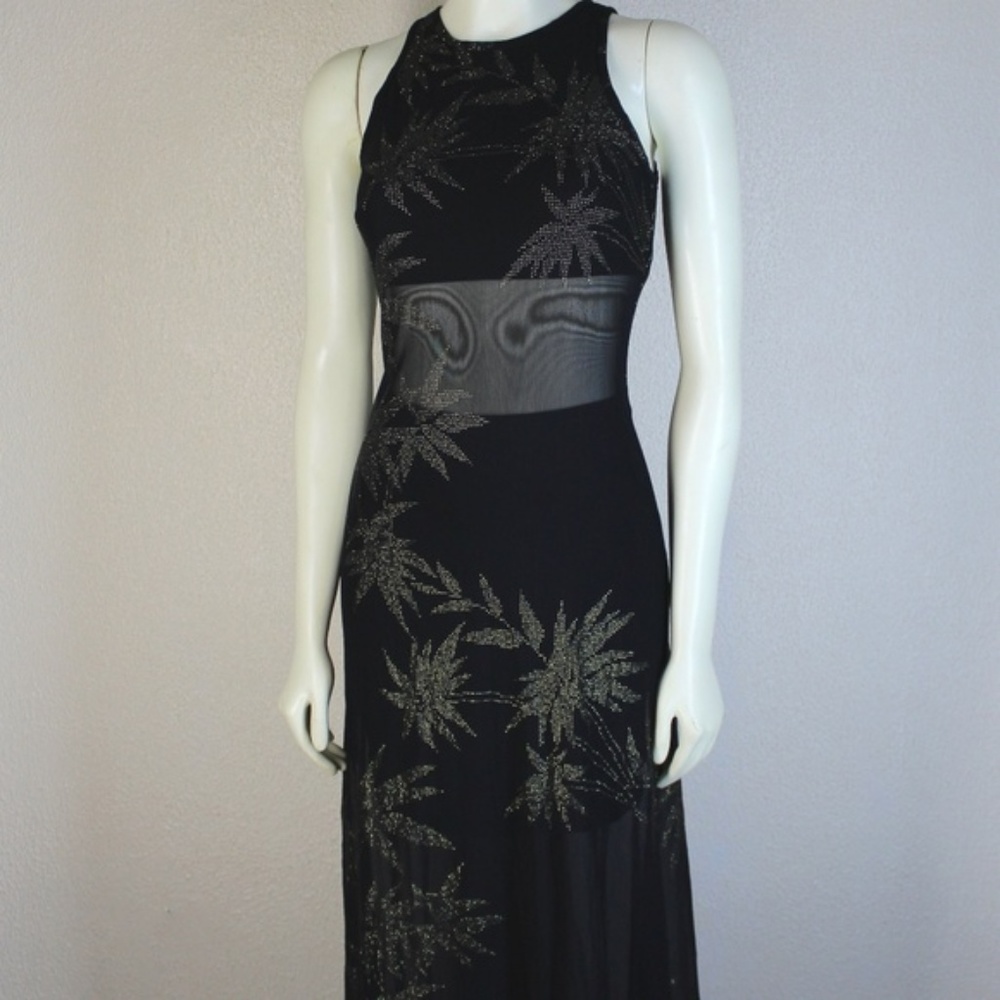 PM Collection || Black Mesh Detailed Dress